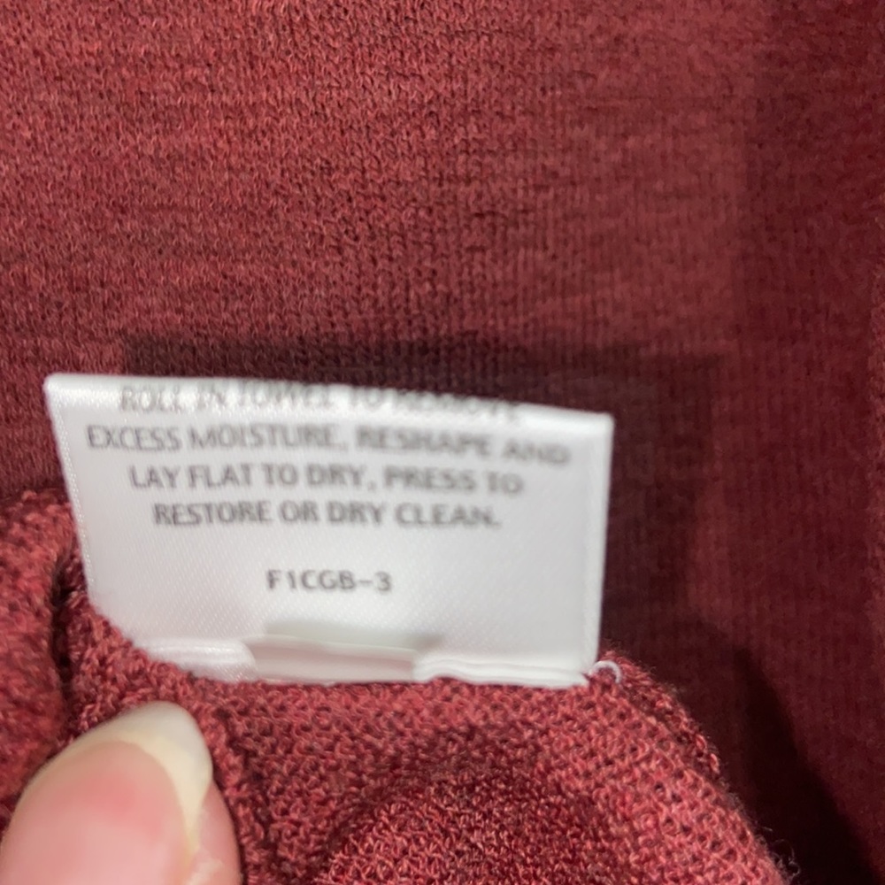 Eileen Fisher Wool Sleeveless Top Blouse Babydoll Tank Rusty Red Sz Medium - Picture 6 of 6